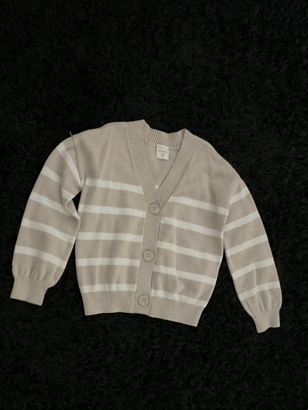 abercrombie kids Beige and White Striped Cardigan